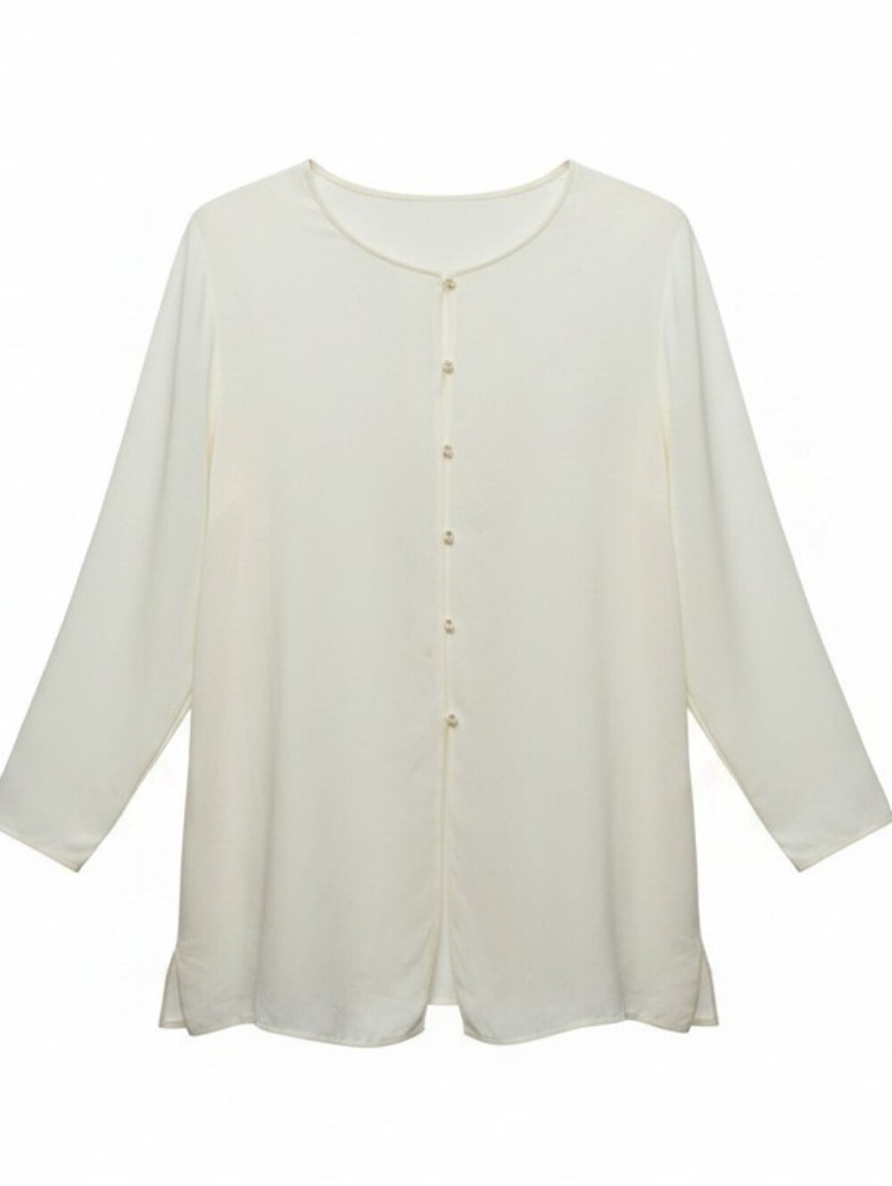 BLOOMINGDALE’S | Plus Size 100% Silk Ivory Button Front Minimalist Blouse | 20